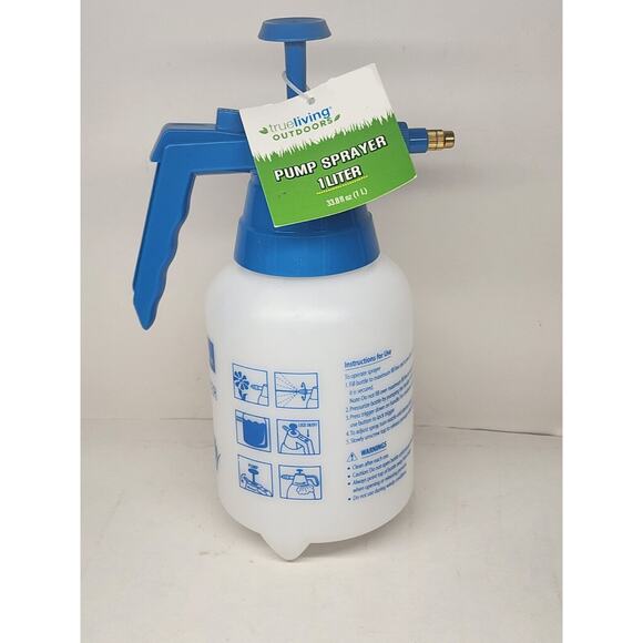 True Living 1 Liter Pump Pressure Sprayer - Blue/White - NEW - Picture 1 of 6